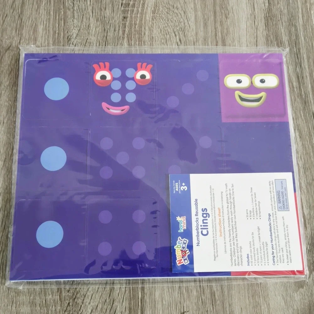 Numberblocks Reusable Clings Character Decals Math Learning Sheet Stickers